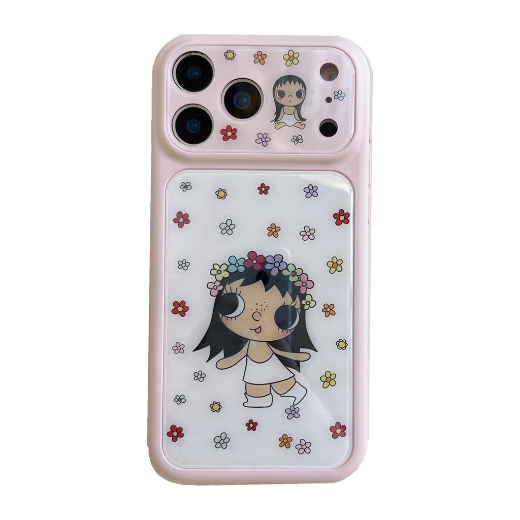 Adorable Jade Cartoon iPhone 15/17/16 Pro Max Anti-Fall Case with Window Design
