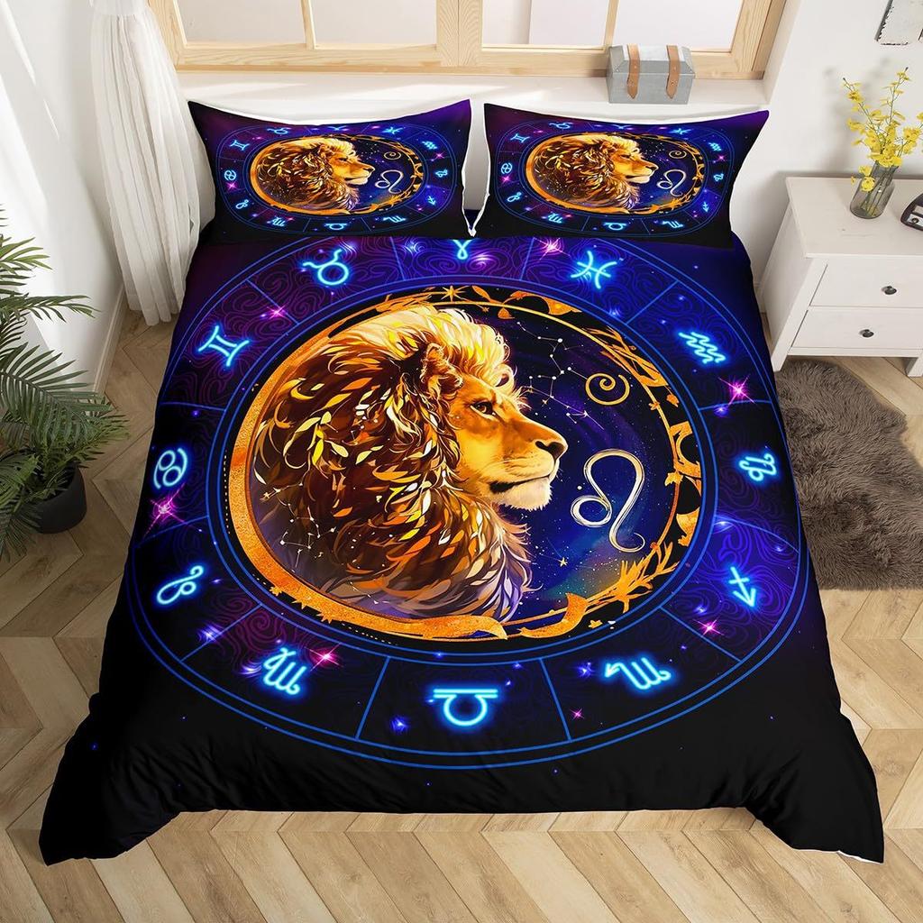 Constellation Taurus Three-Piece Quilt Cover 3D Digital Printing Bedding Set Bed Cover