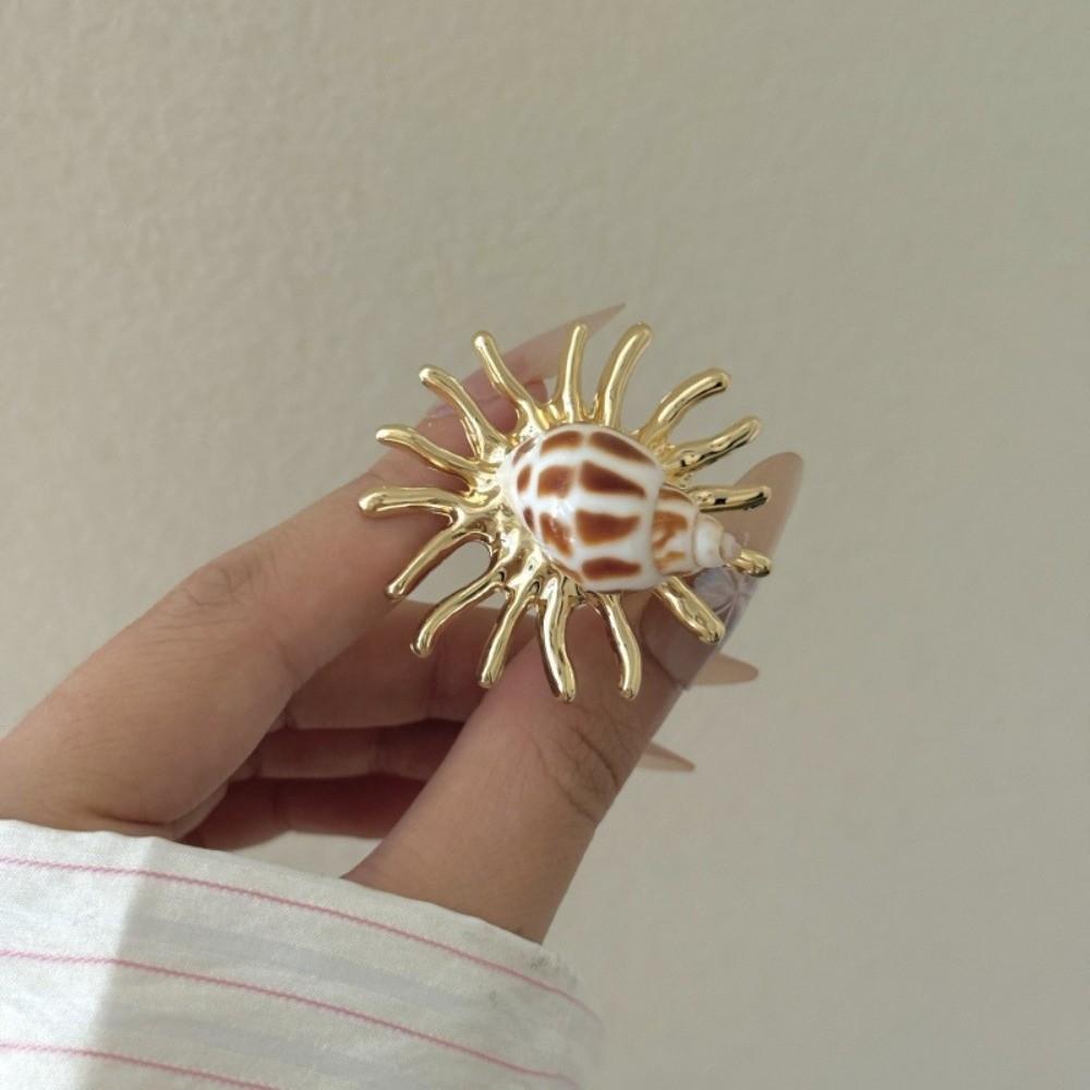 

Adjustable Open Band Boho Ocean Animal Jewelry Conch Shell Wrap Ring Bold Street Style Style 2