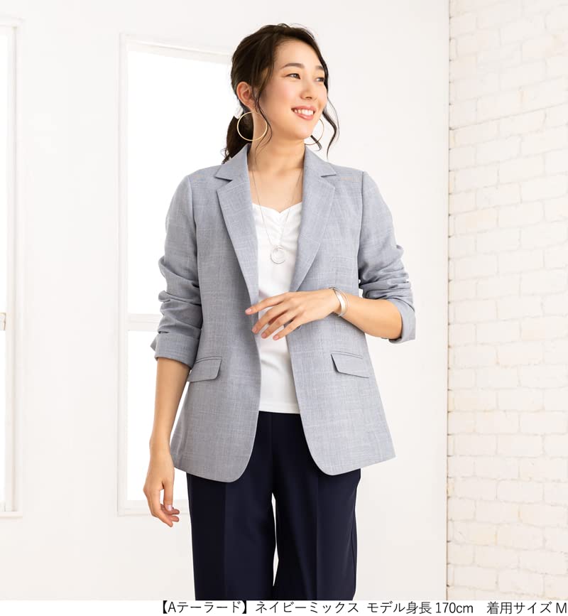 Jacket Suit for Cool Business Summer Large Long Job Office 3L Navy Mix [Add Rouge] Only, Women, Spring, Summer, Biz, Washable, Suit, Suit, Size,