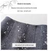 2025 Winter Elegant High-Waist Mid-Length Sequin Wool Slit Skirt for Women