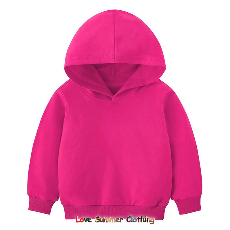 Herbst Neuheiten Einfarbig Kinder Hoodie Pullover Hoodie Regenbogenfarben Kinder Pullover Hoodie Alter 4-14 Atmungsaktives Polyester Mädchenbekleidung Langarm
