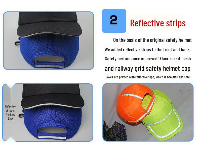 Lightweight Breathable Anti-Collision Bump Cap with Plastic Inner Shell for Construction