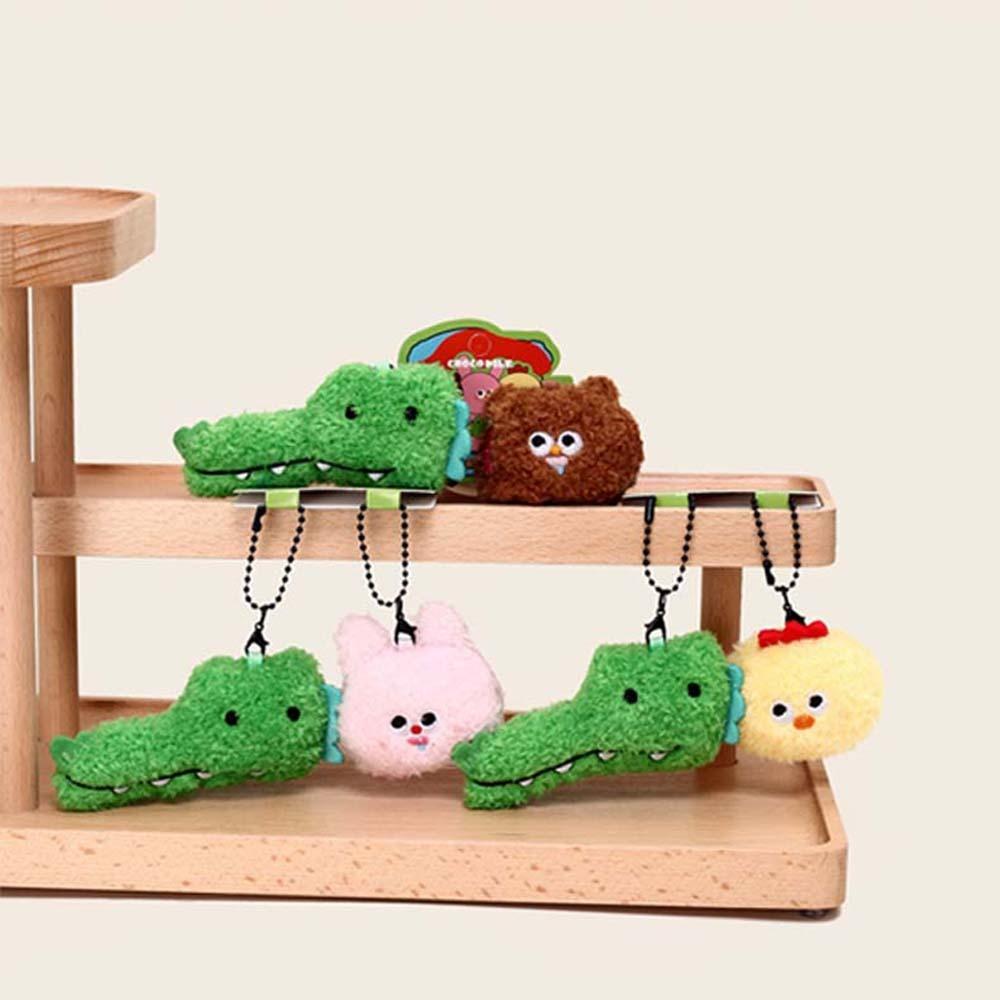 

2pcs/set Chick Plush Animal Key Buckle Funny Friends Bag Charm Pink Crocodile Key Ring Party рожевий