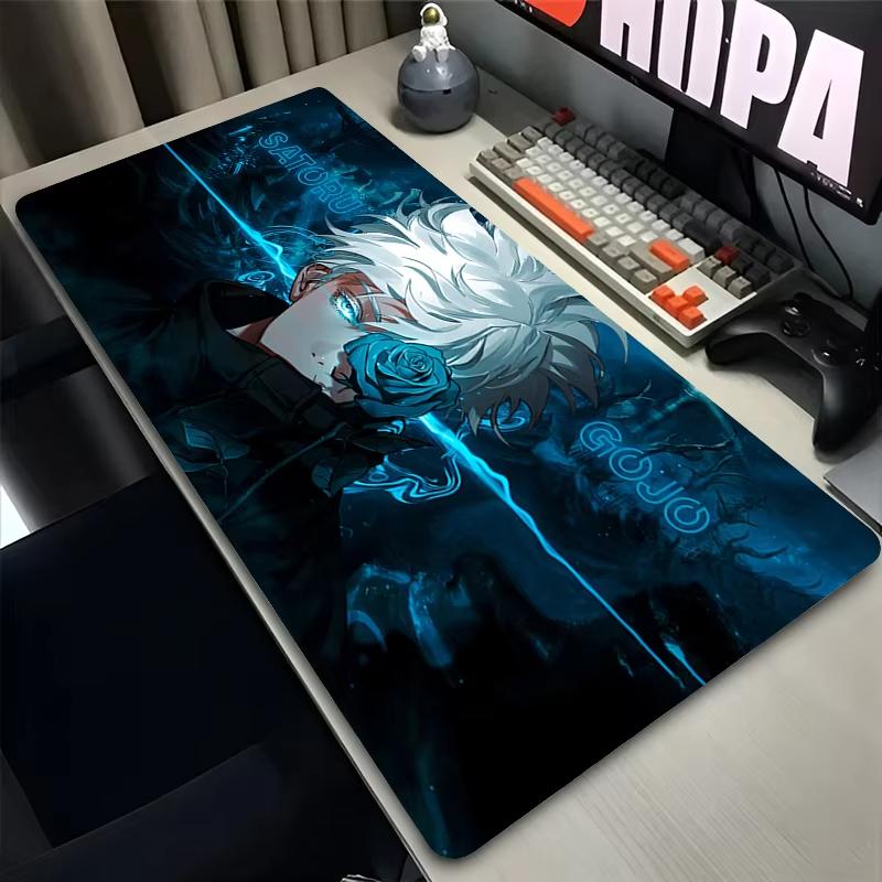 Mauspad Computer Gaming Zubehör Cooles HD-Mauspad Gummi Erweitertes Schreibtischunterlage Laptop Gamer J-jujutsu Kaisen Gojo Tastaturpad