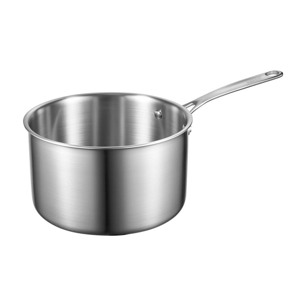 4 QT Saucepan, Stainless Steel Saucepan with Glass Lid, Multipurpose Nonstick Stainless Steel Small Cooking Sauce Pot with Ergonomic Handle, Friendly