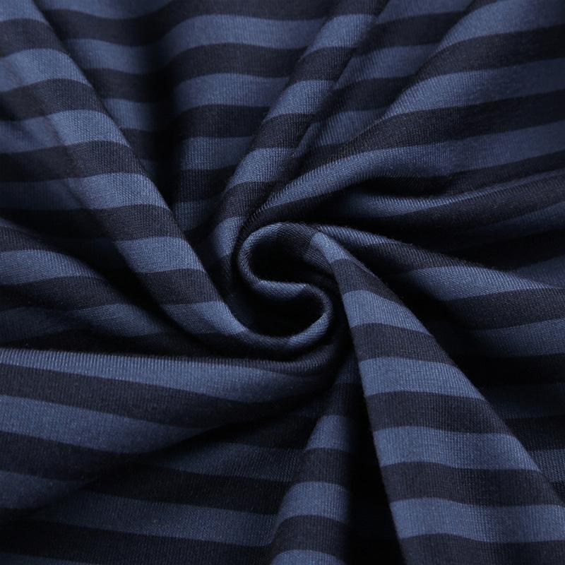 Striped Scoop Neck Slim-fitting T-shirt Women Casual Long Sleeves Button Crop Pullover Sexy Versatile Bottoming Top