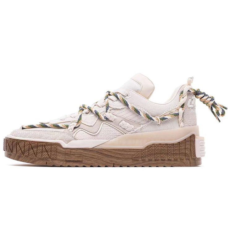 Li Ning 001 Unblock DuPont Paper Sklisikker Lett Slitesterk Lavsko Skatesko Dame sneaker Eggeskallgrå AGCS222-1