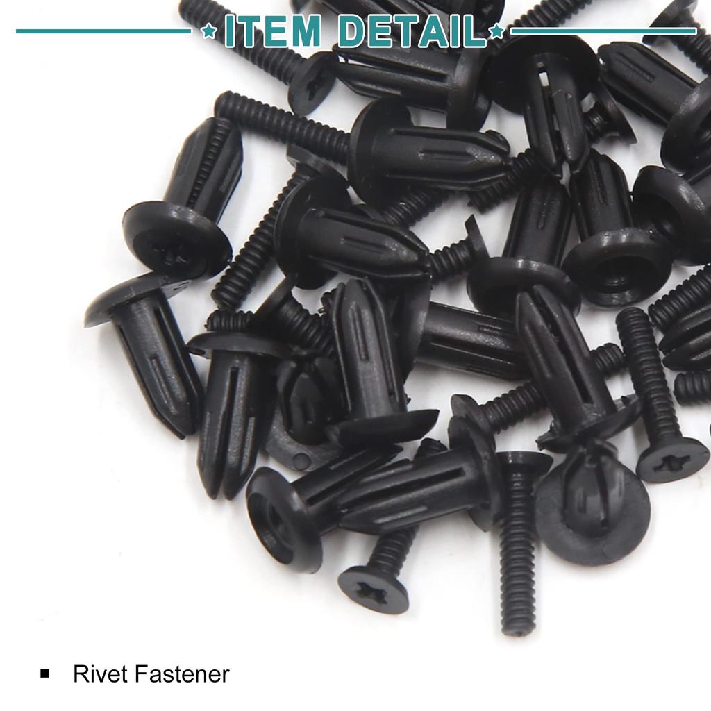 ACROPIX 20pcs Car Rivet Splash Guard Fender Fastener Clip Universal 5mm Hole Diameter Black
