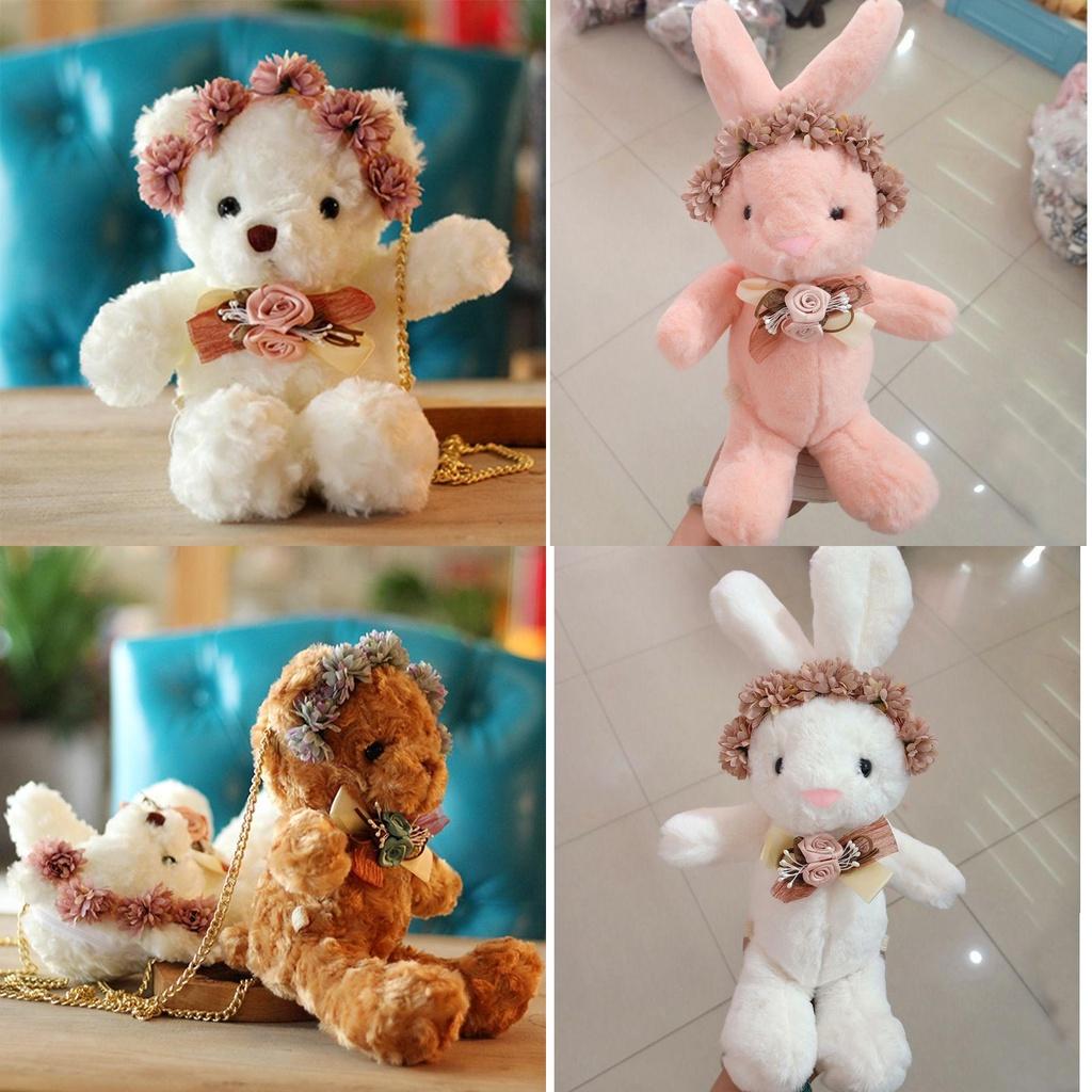 Bolsa de Ombro Fofa de Animal de Pelúcia 3D para Mulheres e Meninas