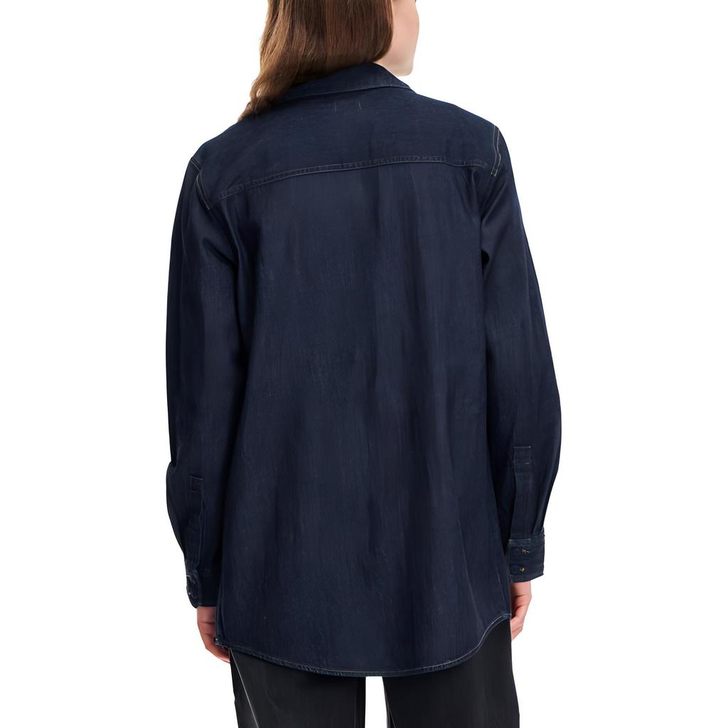 Levis Einfarbige Denim Langarmbluse Damenblusen Dunkelblau A3372-0000
