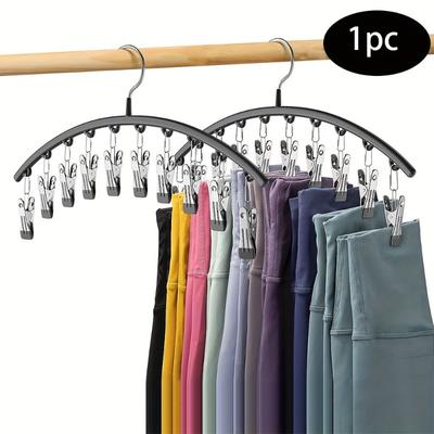 Yogahosen-Organizer, platzsparender Kleiderbügel-Organizer mit mehreren Clips für Leggings, Yogahosen, Metallbügel, Kleiderschrank-Aufbewahrung