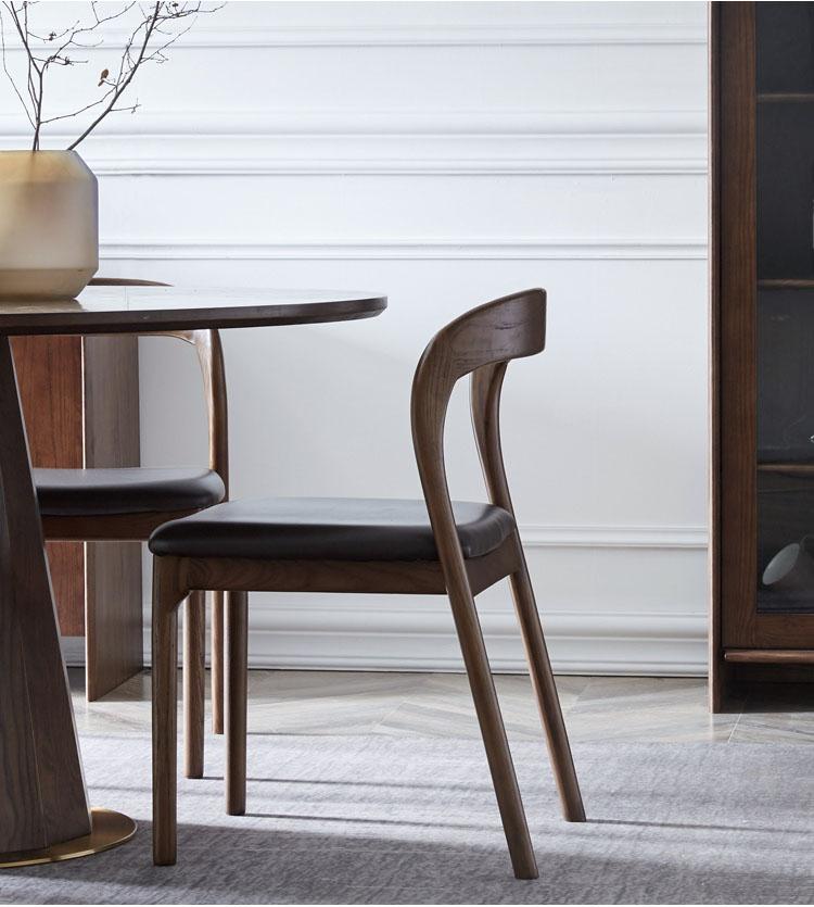 Nordic Household Solid Wood Dining Chair Study Designer Minimalist Back Chair Conference Chair Retro Coffee Chair