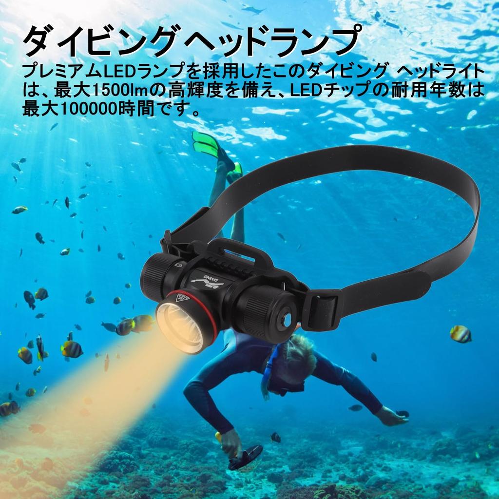 Swimming Diving Impact Saltwater Corrosion Scuba Diving LED Diving IPX8 Underwater Headlamp Headlight, Headlamp, Resistant, Resistant, Headlamp,