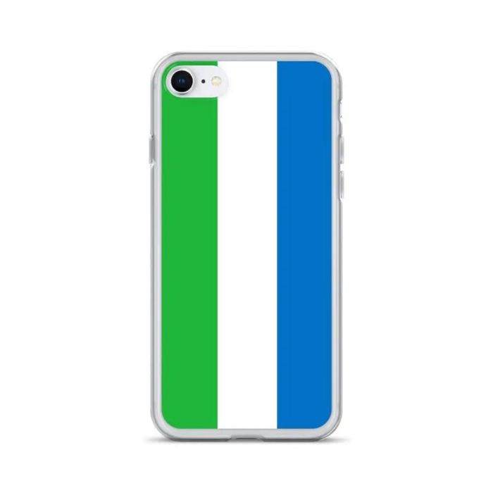 Coque iPhone - iPhone SE 2020 - Drapeau Sierra Leone - Souple - Multicolore - Verticale