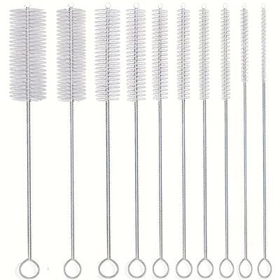 A Set of 10 Stainless Steel Brushes of Different Sizes for Cleaning Narrow Spaces-reusable Pipeline Brushes-durable Nylon Bristles.