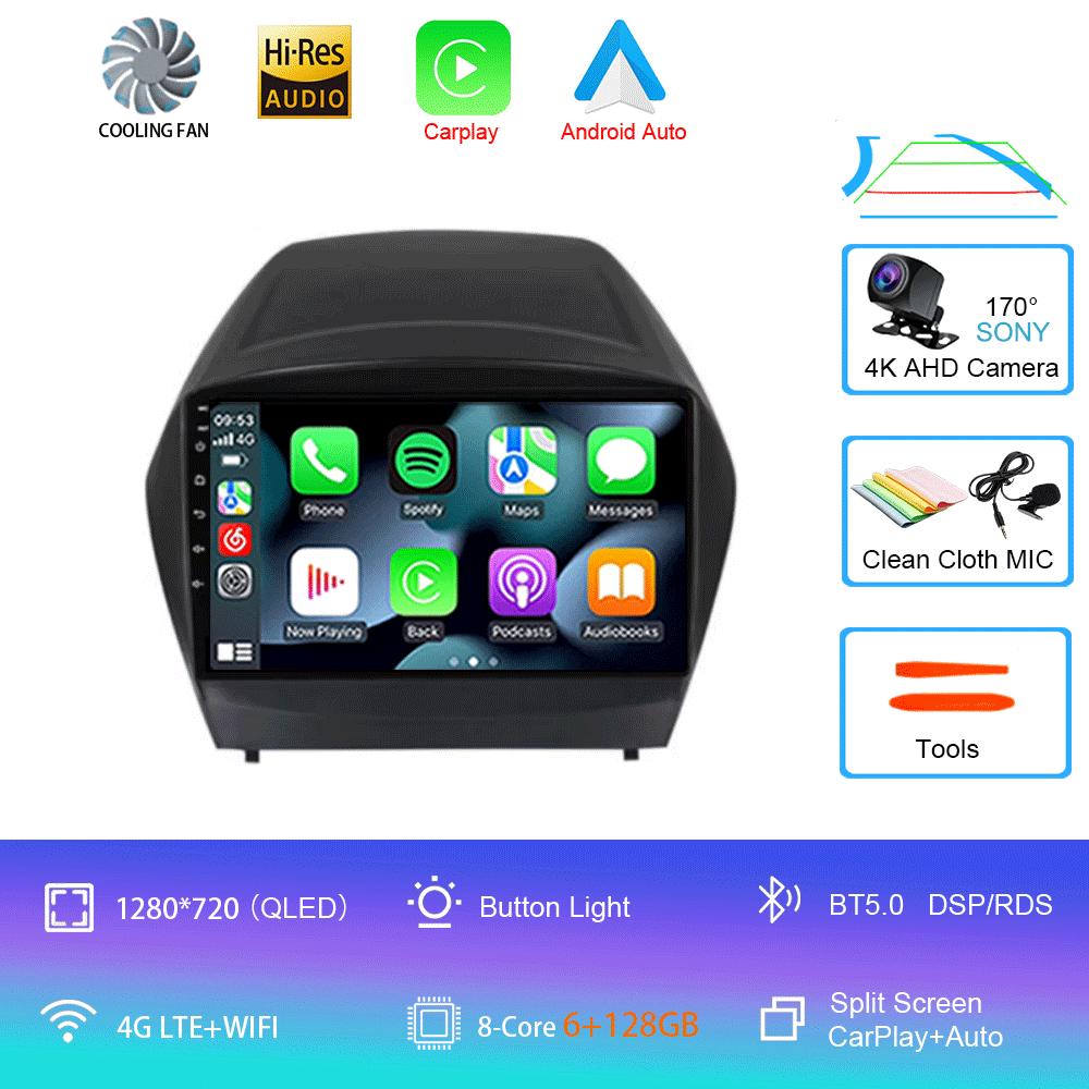Autorádio Android 14 Carplay Auto Multimediální Přehrávač Pro Hyundai Tucson 2 LM IX35 2009-2015 Autorádio GPS Stereo 2din Hlavní Jednotka