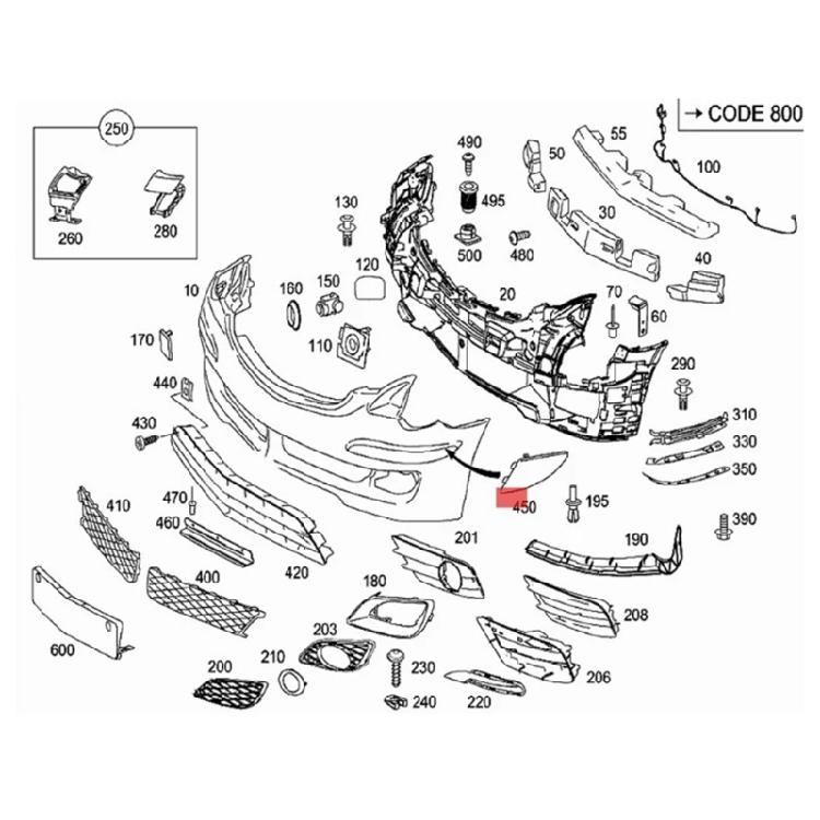 Accessorio Auto Rivestimento Paraurti Anteriore Copertura Imbottitura Paraurti Anteriore per W251 2005-2010 Sostituire 2518850923 2518851023