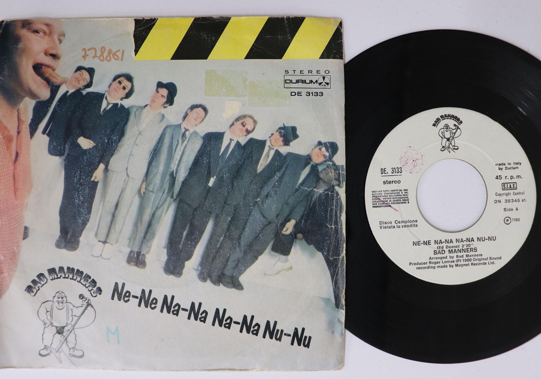 

7inch Record BAD MANNERS Nenenananananunu Holidays DE3133 DURIUM Italy Rock Used