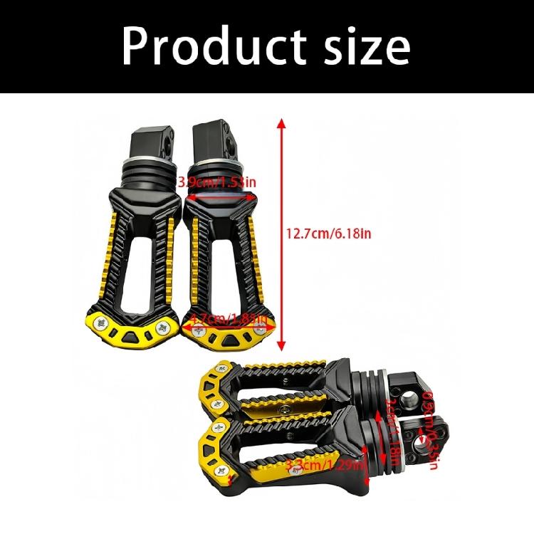 Pair Ergonomic Motorcycle Passenger Foot Pegs Weather Resistant Aluminum & New Moon Shape Footpegs for Long Lasting Use