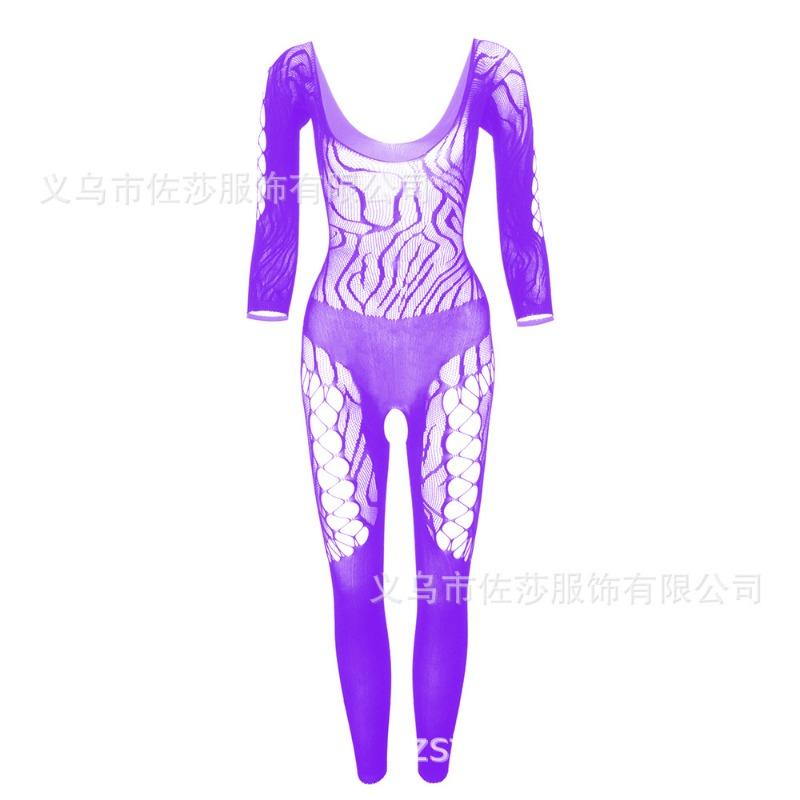 Underwear Stockings Lace Perspective Jacquard Net Socks Neck Lace Long-sleeved One-piece Stockings