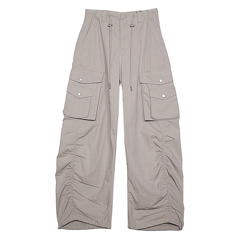 

Tuogu Unisex Trendy Multi-Pocket Cargo Pants - Spring/Summer Casual Pleated Wide Leg Sports Pants for Kids. Large