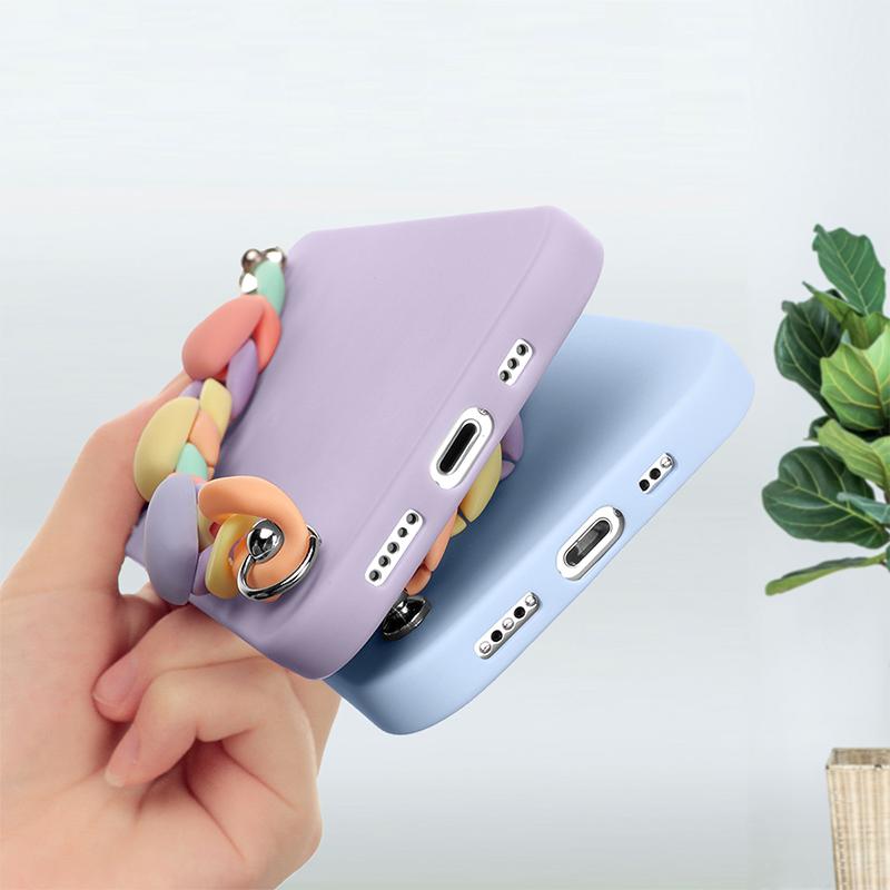 For Xiaomi Mi 11 11T 10S A3 Lite Poco M3 F3 X3 NFC 10T 9T Pro Redmi Note 9 9a 9C 8 10 5 7 8T 9S Love Lanyard Chain Soft TPU Case