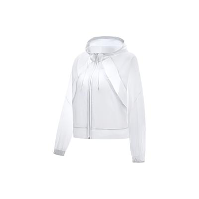 Chaqueta Larga con Capucha Suelta y Cálida de Tejido Liso Li Ning para Mujer Ropa de Abrigo Blanca AFDT304-4
