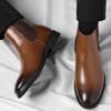 Ανδρικές Μπότες Τσέλσι Βρετανικού Στυλ Επαγγελματικές Δερμάτινες Μπότες Μόδας Casual Ψηλές Μπότες Ανδρικές Χειμερινές Βελούδινες Ζεστές Επαγγελματικές Μπότες Φόρεμα