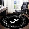 1PC Butterfly Swirl Office Round Area Rug,  Mat Suitable ForOffice, Under Office Chairs Bedroom Living Room Home Decor, Room Deco