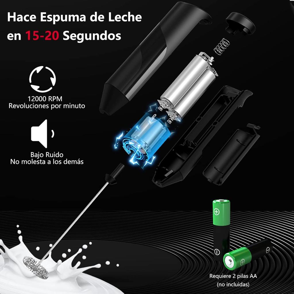 Electric Milk Frother Handheld Whisk With Bracket For Latte, Hot Chocolate, Eggs With Stand - Kitchen Gadget