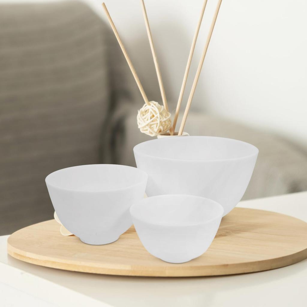Healeved 1 Set Facial Mixing Bowl, Silicone Mixing Bowl with Applicator, DIY Bowl, Silicone Bowl, Silicone Mixing Bowl