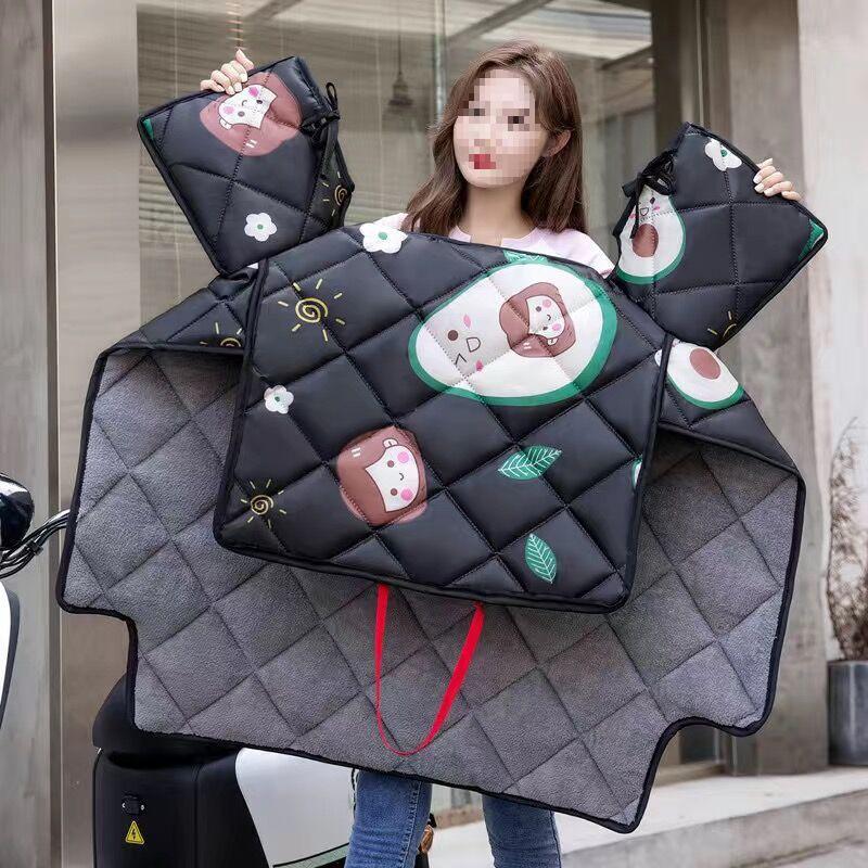 Thickened Waterproof Fleece-lined Windshield for Electric Vehicles - Cold-Proof Cover for Spring, Autumn, and Winter