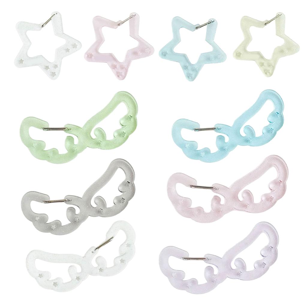 Flügel/Sterne Form Karabiner Acryl Schnalle Schlüsselanhänger Mehrzweck Schlüsselring Haken Tasche Dekorative Schnalle für Rucksack Handtasche