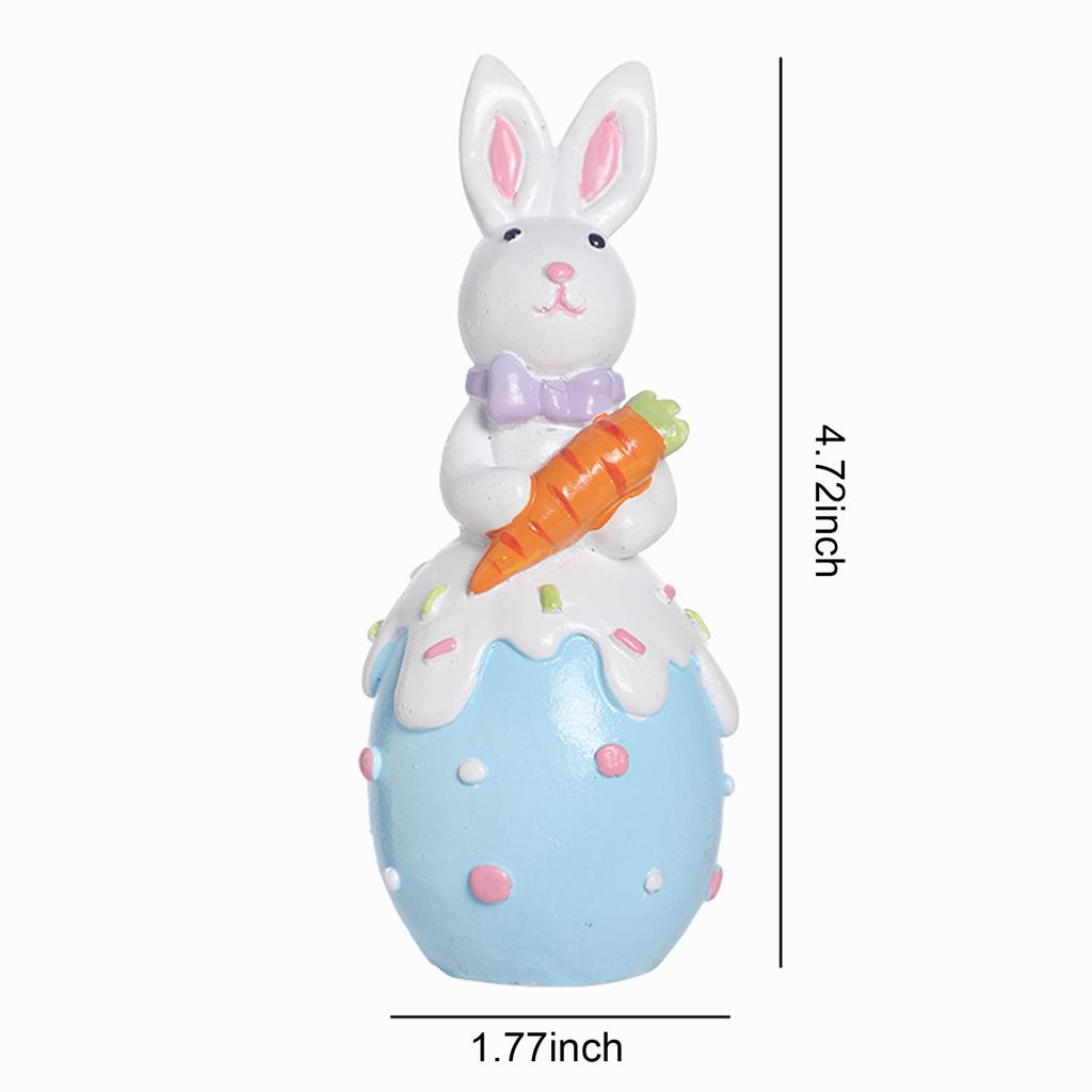 Easter Resin Bunny Table Decorations with Egg Charming Rabbit Ornaments for Parties and Celebrations