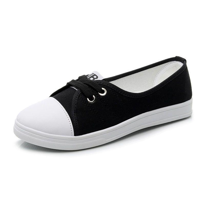 Women's White Breathable Canvas Shoes - Versatile Spring/Summer Footwear for Students, Nurses, and Moms (2025 Edition)