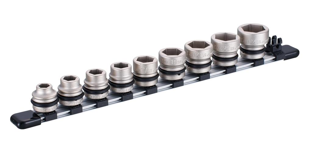 TONE Impact Short Socket Set HNV409SS, 12.7mm (1/2") Drive, 9-piece Set.