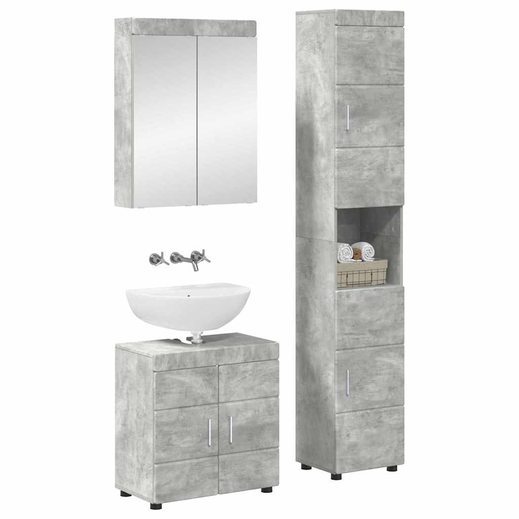 Bathroom Furniture Set TULUM 3 Pcs Concrete Grey 60 X 34 X 63 Cm