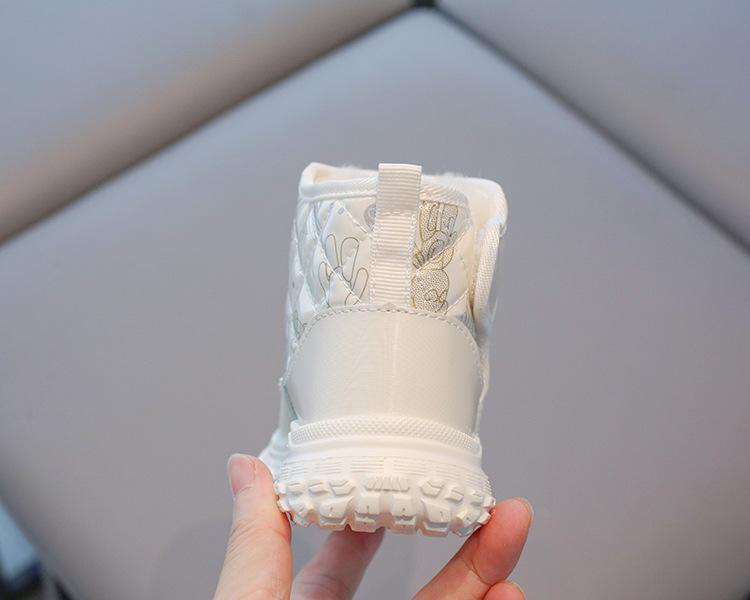 Little Liubao Winter Velvet Baby Boots: Warm, Waterproof Cotton Snow Boots for Ages 2-4 with Ultra-Fiber Leather Surface