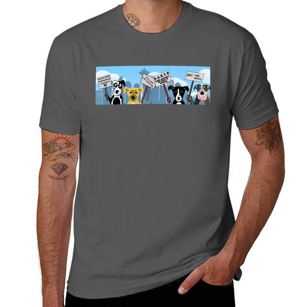 Dogs Against Return To Office 1 Tshirt Trendy Print Short Sleeve Tshirt