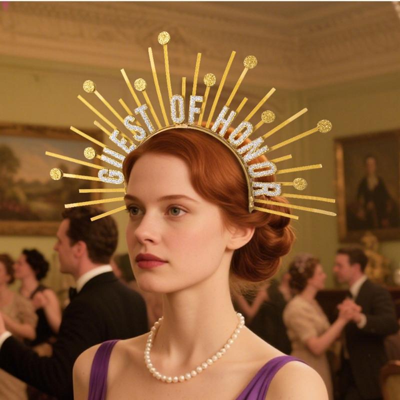 Guest of Honors Crownpiece Headbands NonSlip Hairhoop with Spiked For Dancing Event Wedding Ceremony Dressingup Headwear