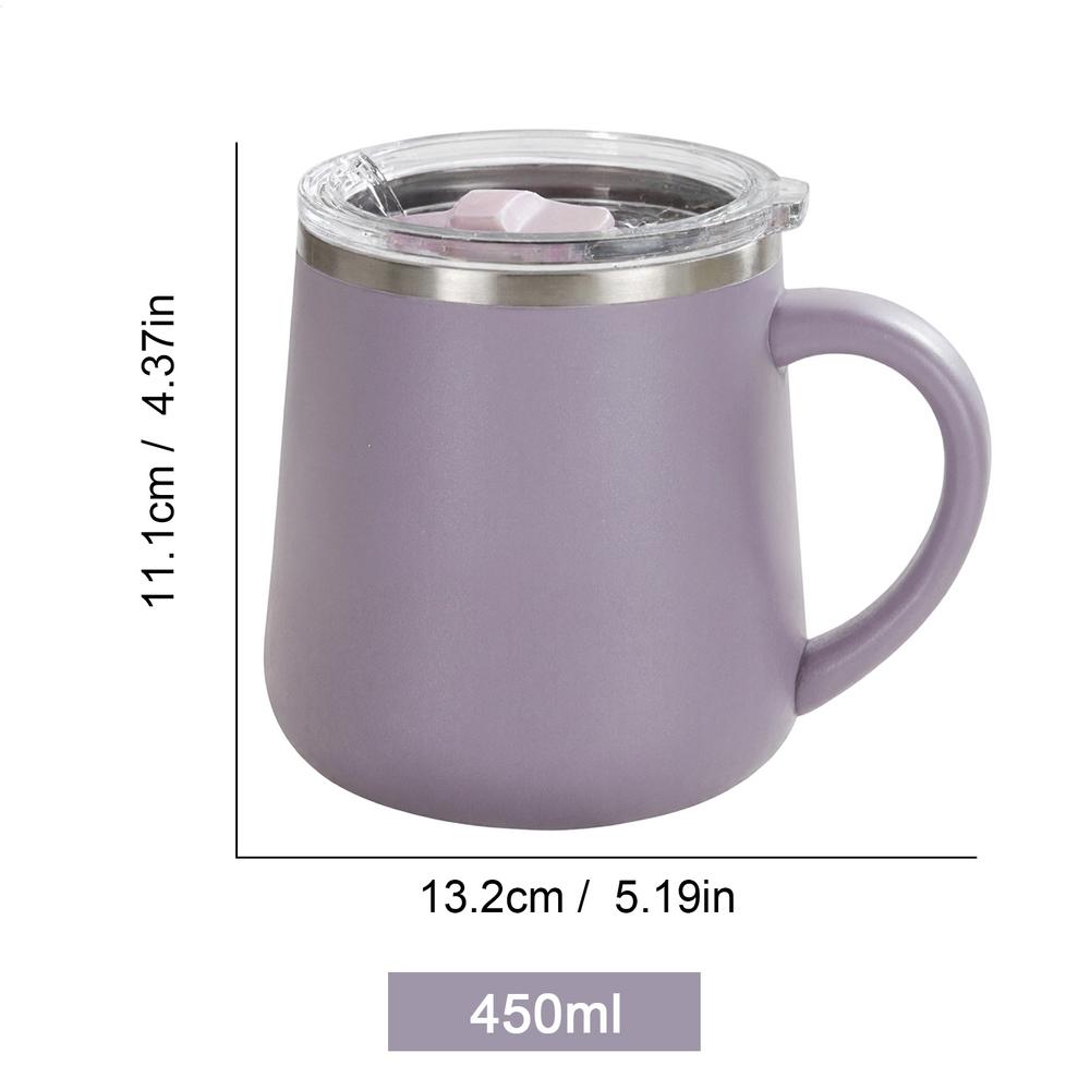 450ml Isolierter Reisebecher Kaffeebecher Isolierter Wasserbecher Versiegelter Auslaufsicherer Wasserbecher Tee Milch Heiße Schokolade Kaffeetasse