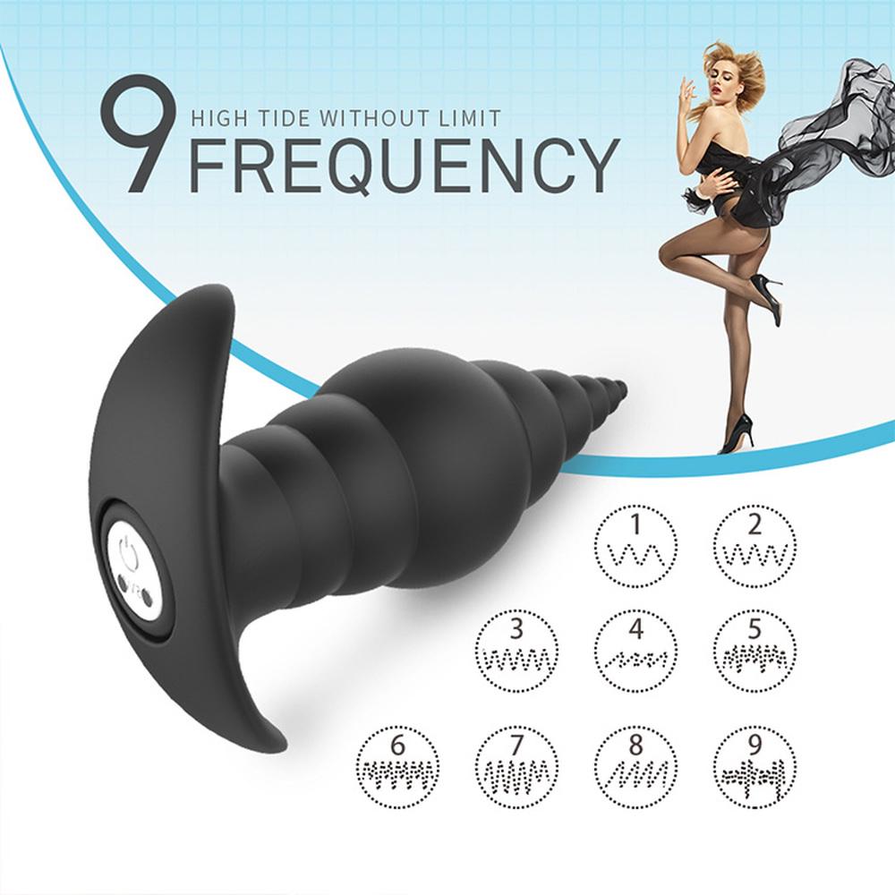 USB Rechargeable 9 Speeds Silicone Electric Shock Sex Toys Anal Butt Plug Vibrator