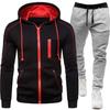 / New Men's Casual Sports Cardigan Hooded Sweatshirt Set