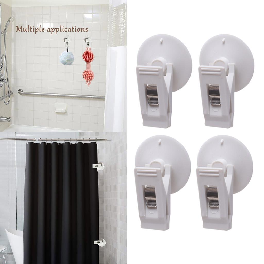 4/8Pcs Shower Curtain Clips with Suction Cup to Prevent Water Splashing Out Windproof Splash Guard Clip for Bathroom
