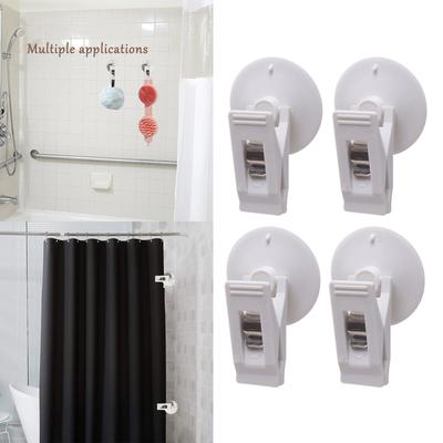 4/8 Stück Duschvorhang-Clips mit Saugnapf Vorhang-Clips Halter Vorhang geschlossen Verhindern Wasserspritzer