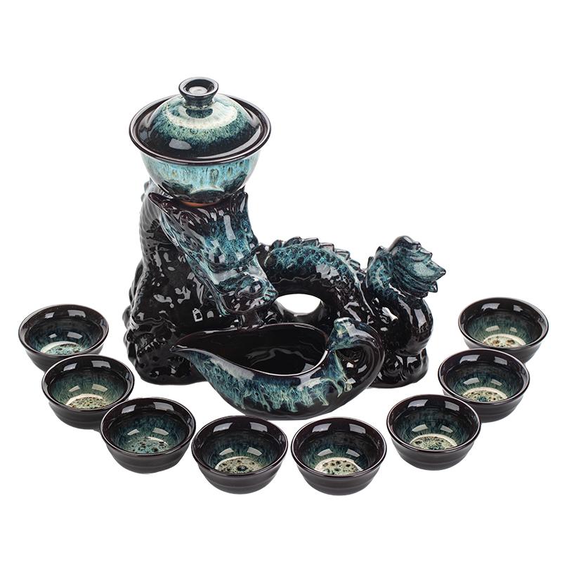 1 Set, Creative Lazy Tea Set, Semi-automatic Dragon Teapot, Magnetic Rotating Water-conducting Tea Set, Chinese Kung Fu Tea Set