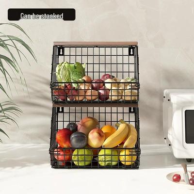 Wall-Mounted Foldable Kitchen Storage Rack with Magnetic Refrigerator Attachment