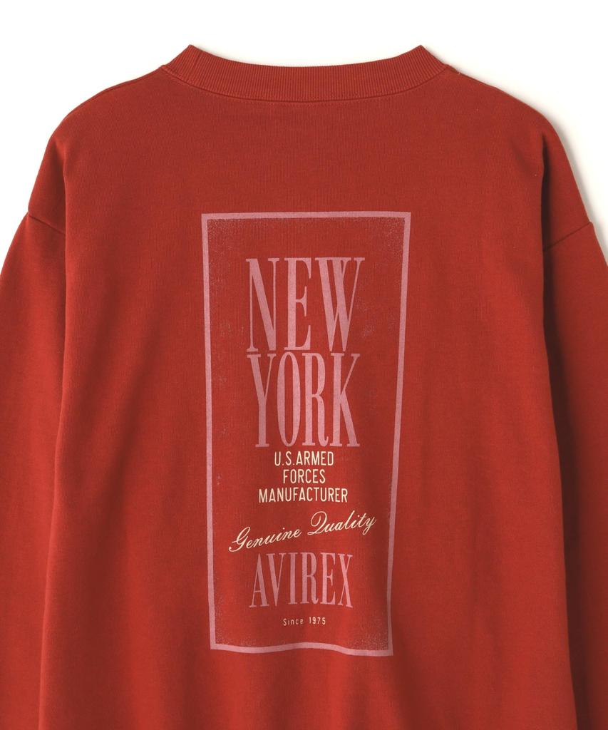 AVIREX TAPESTRY OF NEW YORK CREWNECK SWEAT(WEB&DEPOT Exclusive) men's F 104 dark red 783-4232015
