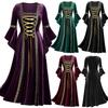 LYRIA Halloween Damenkleider Kostüme Für Damen Langarm Mittelalter Cosplay Vintage Vampir Hexe Viktorianisch Goth Bandagekleid